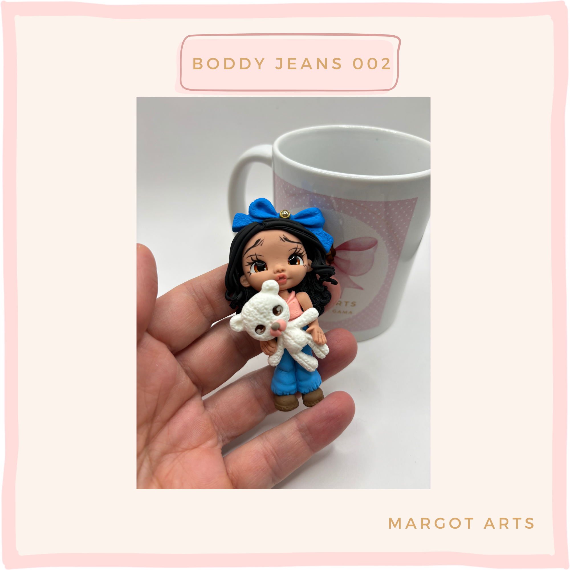 Silicone mold for clay dolls, Boddy Jeans 002 - Margot Arts and Crafts