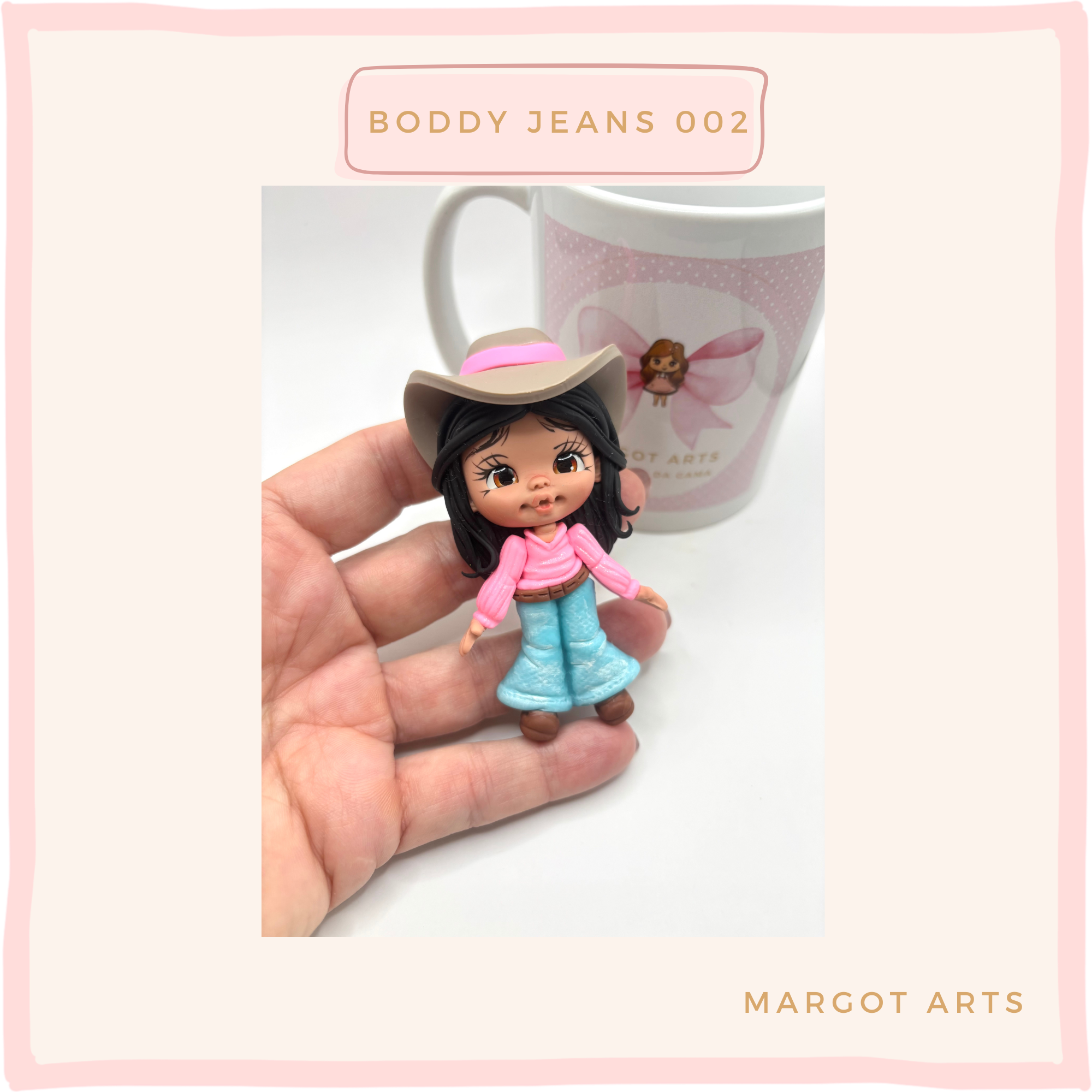 Silicone mold for clay dolls, Boddy Jeans 002 - Margot Arts and Crafts