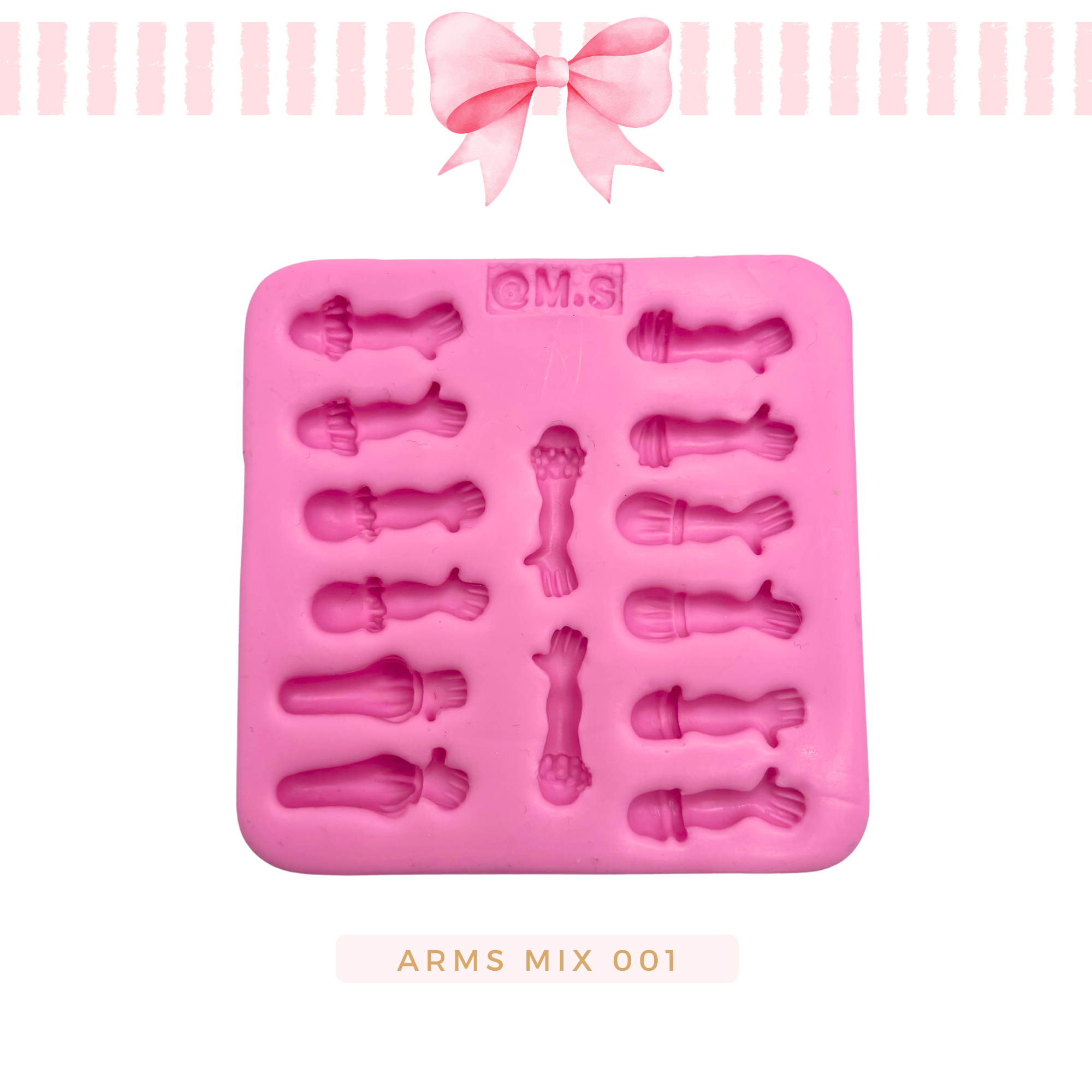 Silicone mold for clay dolls, Arms Mix 001 - Arts and Crafts