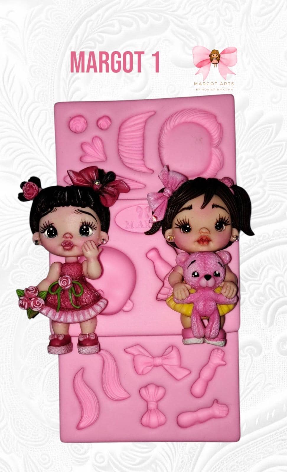 Silicone mold for clay dolls full body - Margot I Arts and Crafts