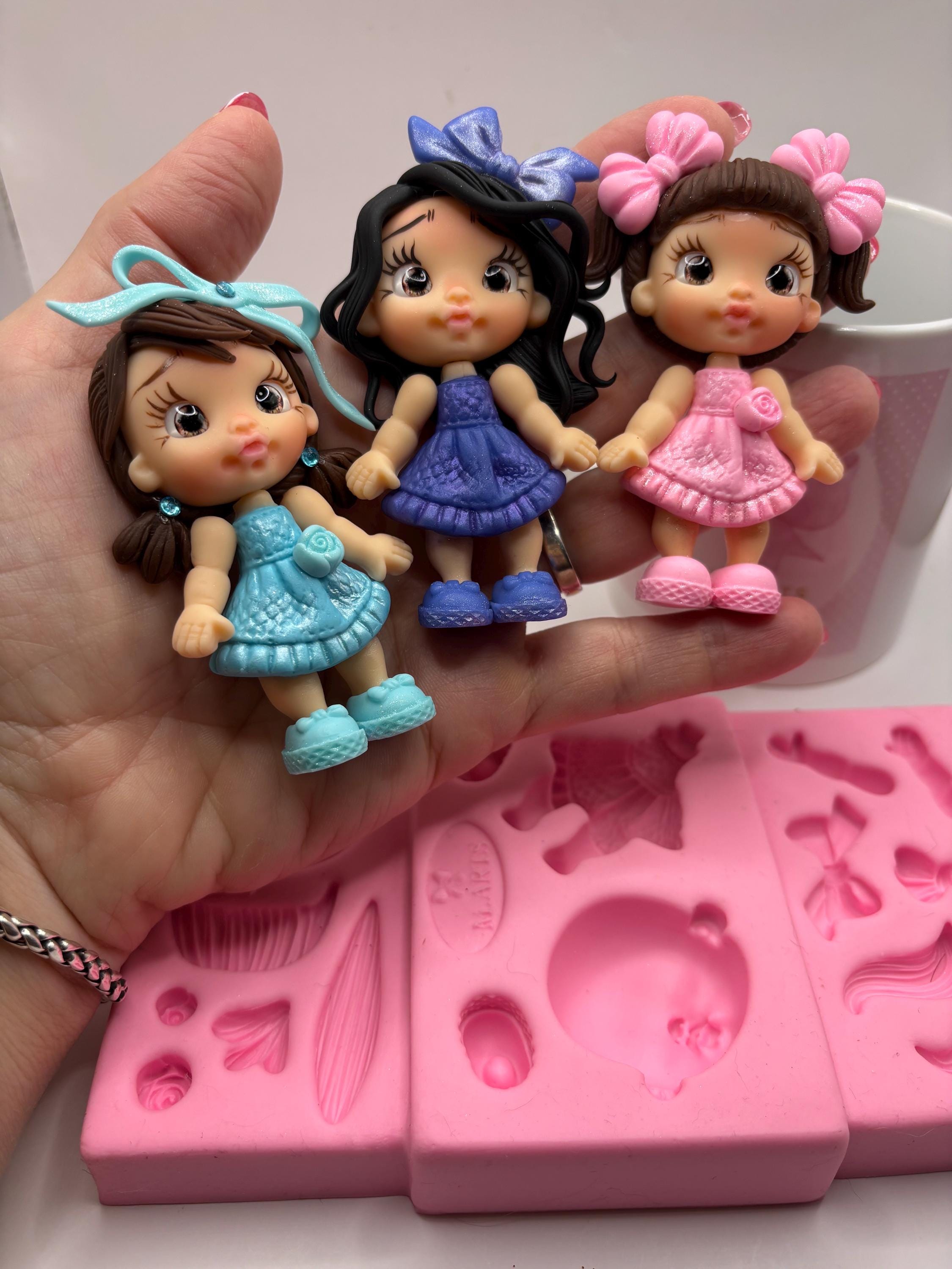 Silicone mold for clay dolls full body - Margot I Arts and Crafts