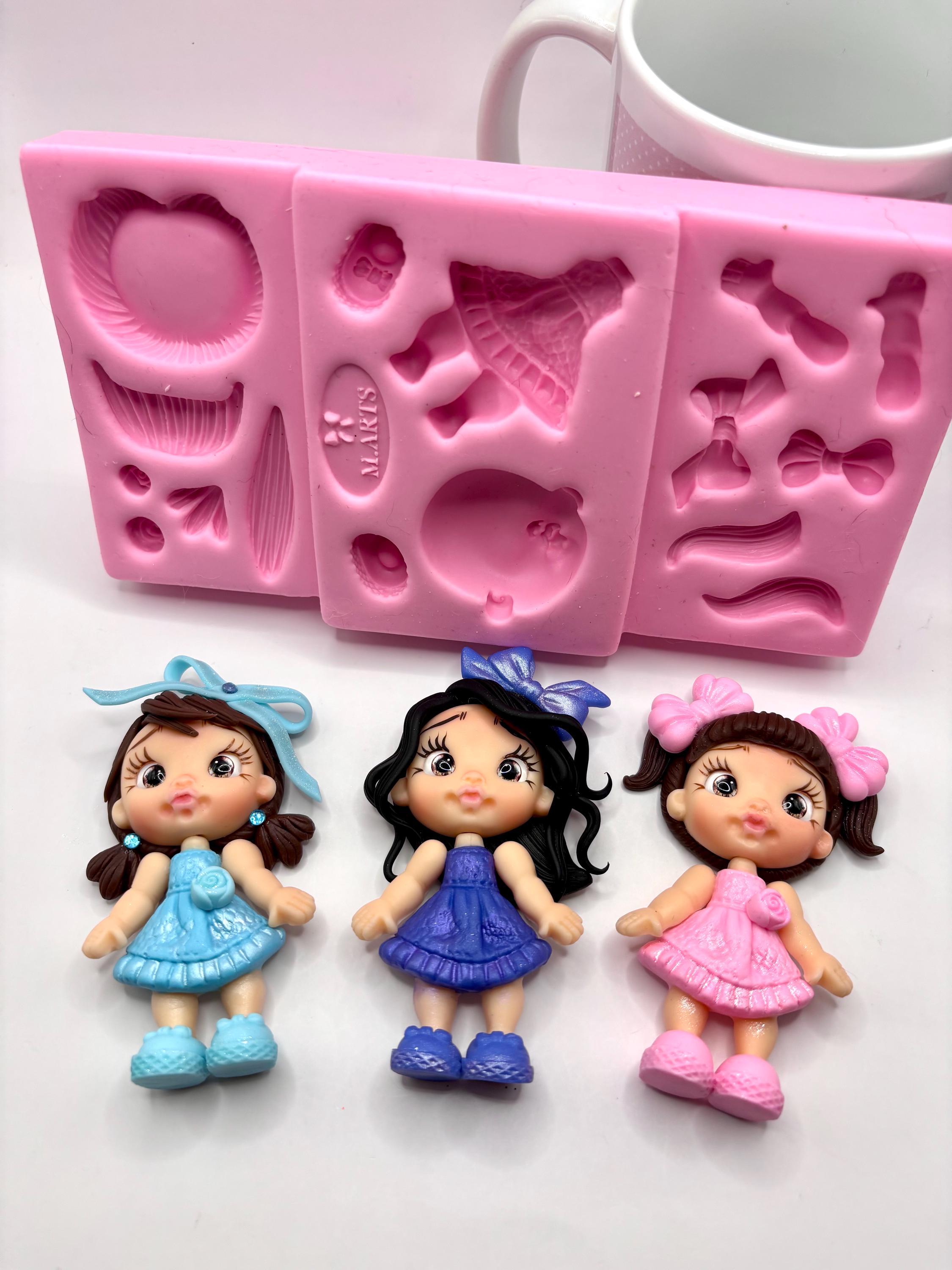 Silicone mold for clay dolls full body - Margot I Arts and Crafts