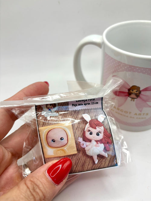 Silicone mold for clay dolls Cute Head - Arts and Crafts