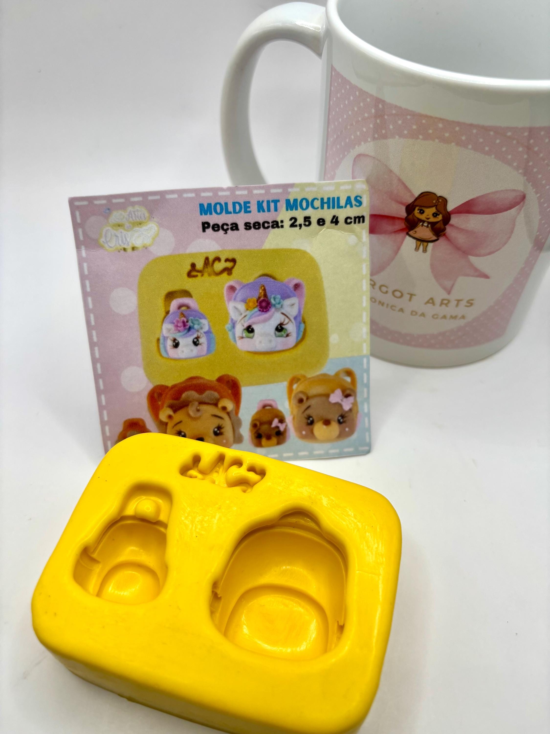 Silicone mold for clay dolls, Bag Pack - Arts and Crafts