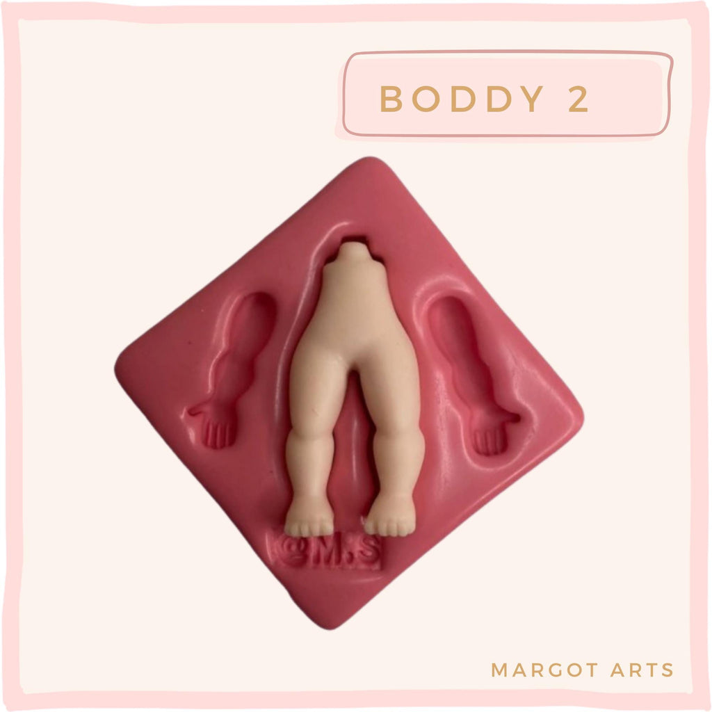 Silicone mold for clay dolls, Boddy 2 - Margot Arts and Crafts