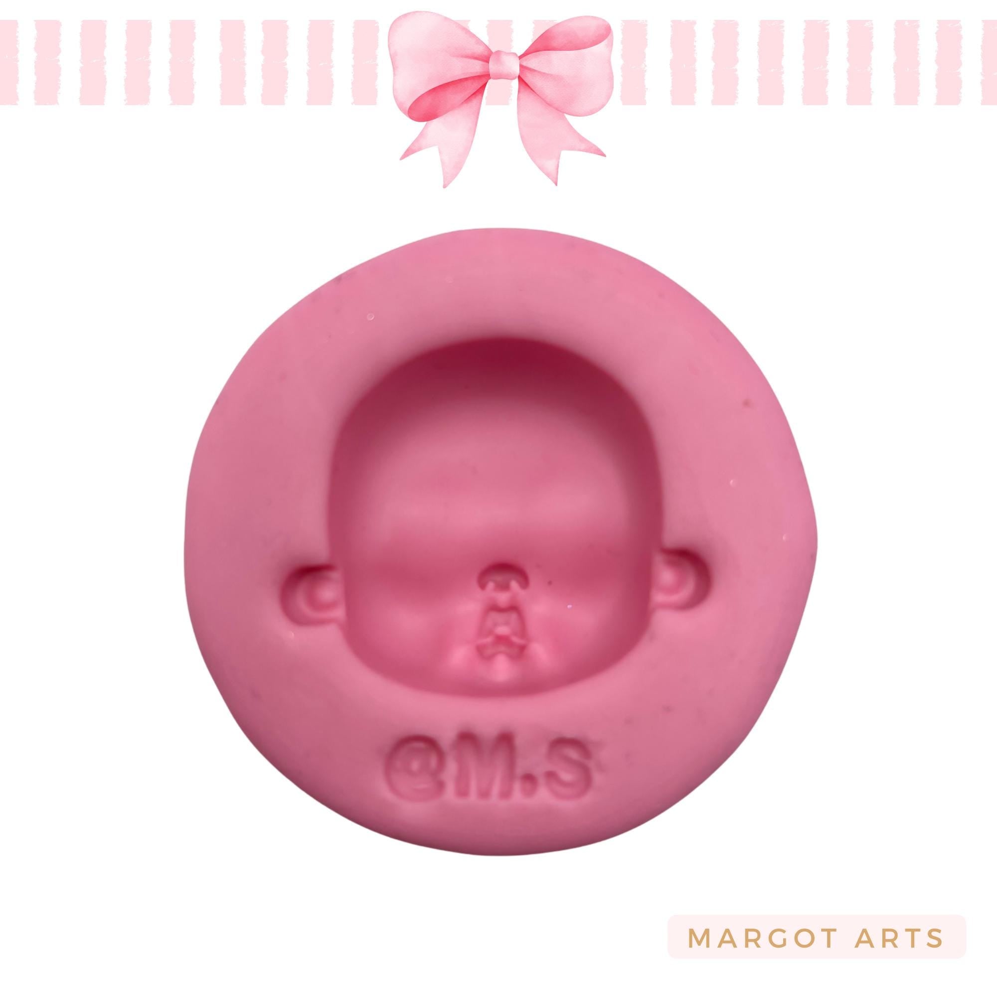 Silicone mold for clay dolls, Head Baby Margot - Arts and Crafts