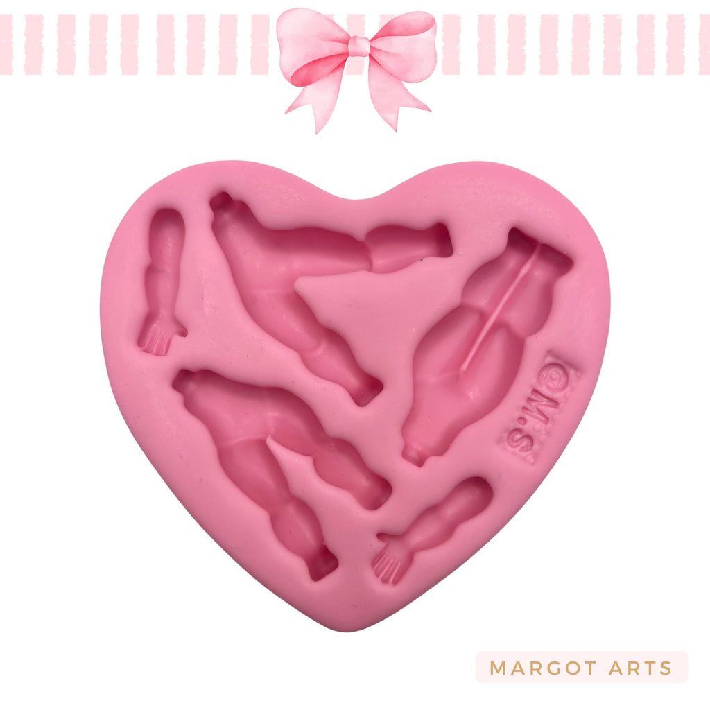 Silicone mold for clay dolls, Boddy 3 - Arts and Crafts