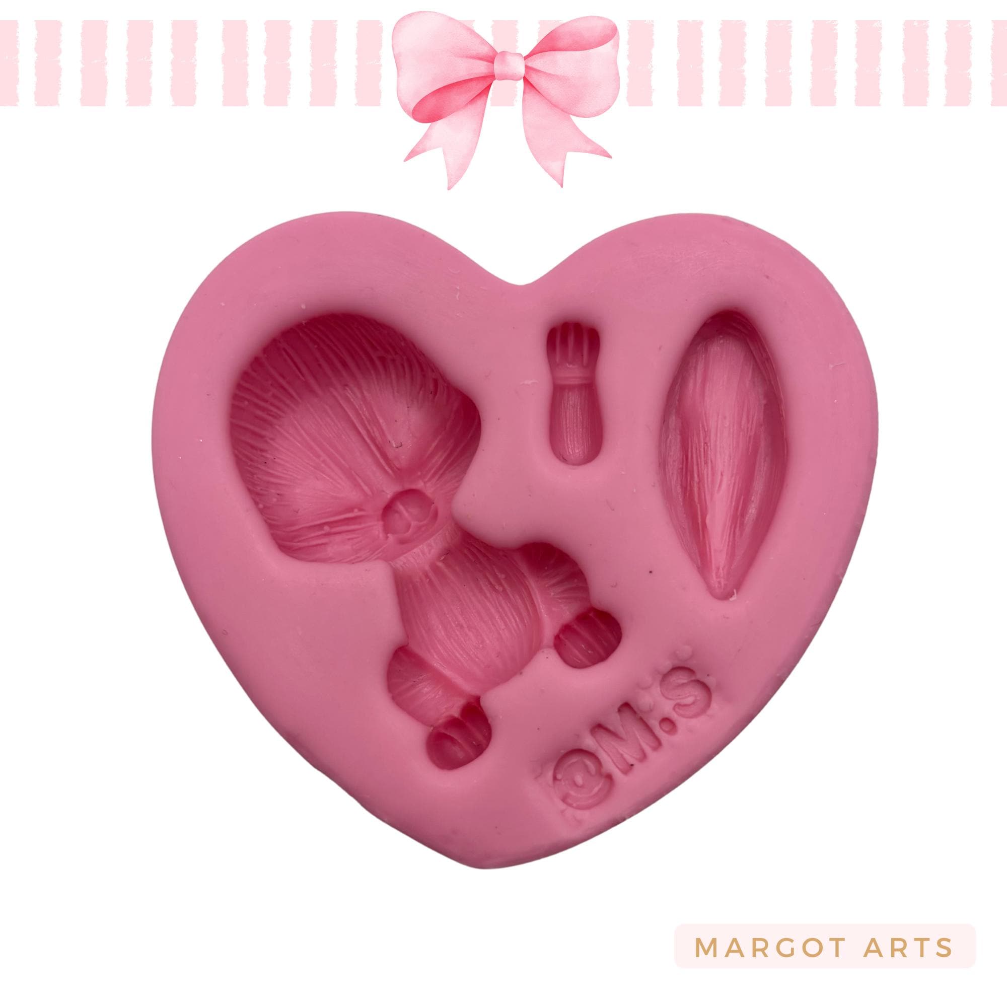 Silicone mold for clay dolls, Bunny 1 - Arts and Crafts