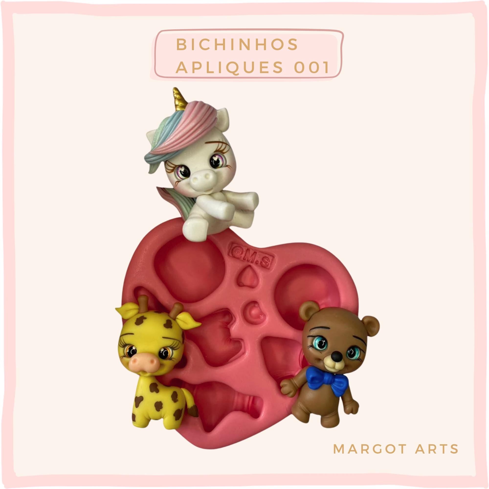 Silicone mold for clay dolls, Bichinhos Apliques 001 - Margot  Arts and Crafts
