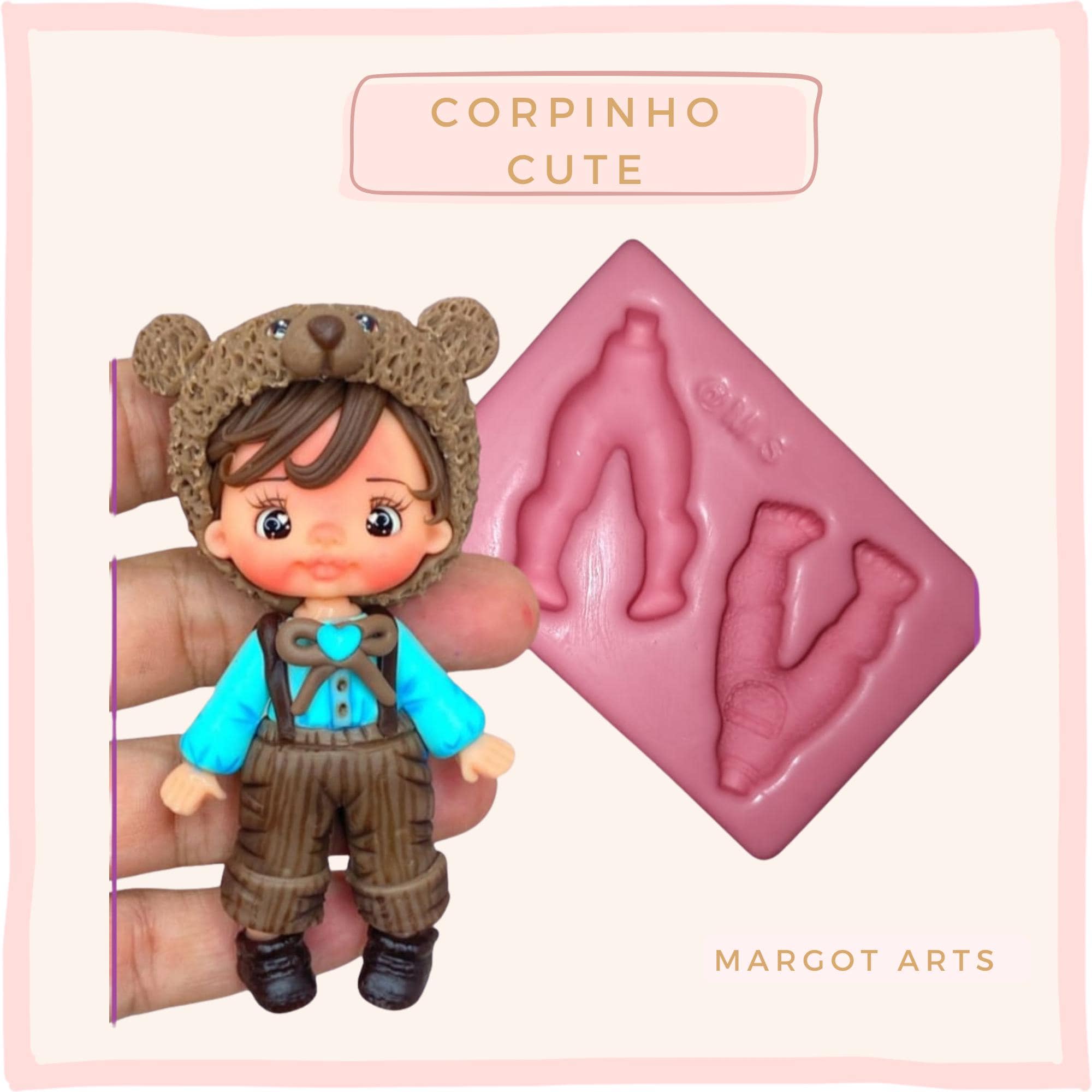Silicone mold for clay dolls, Corpinho cute - Arts and Crafts