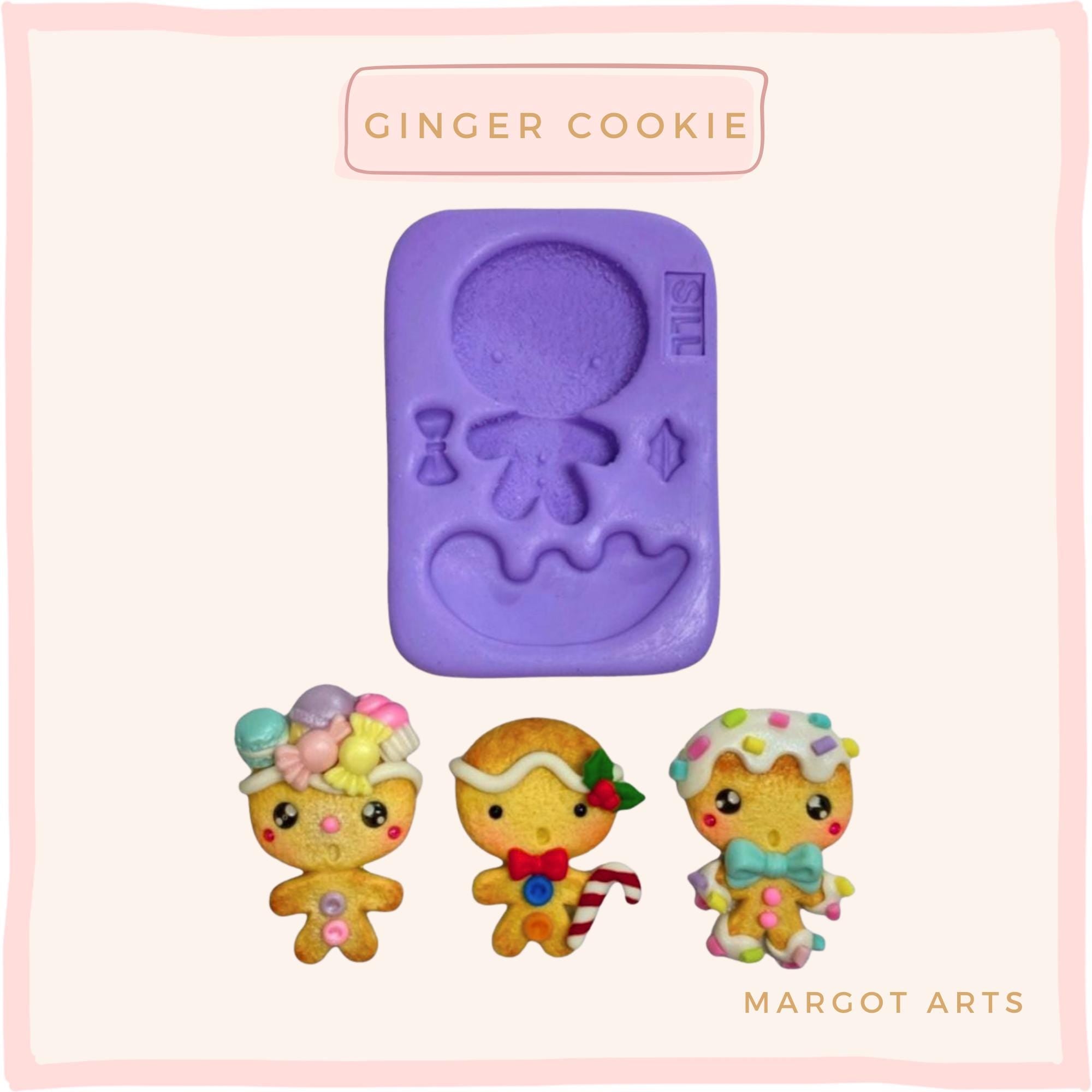 Silicone mold for clay dolls, Ginger Cookie - Arts and Crafts