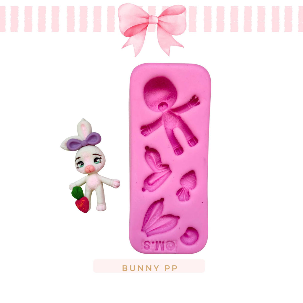 Silicone mold for clay dolls, Bunny PP - Arts and Crafts