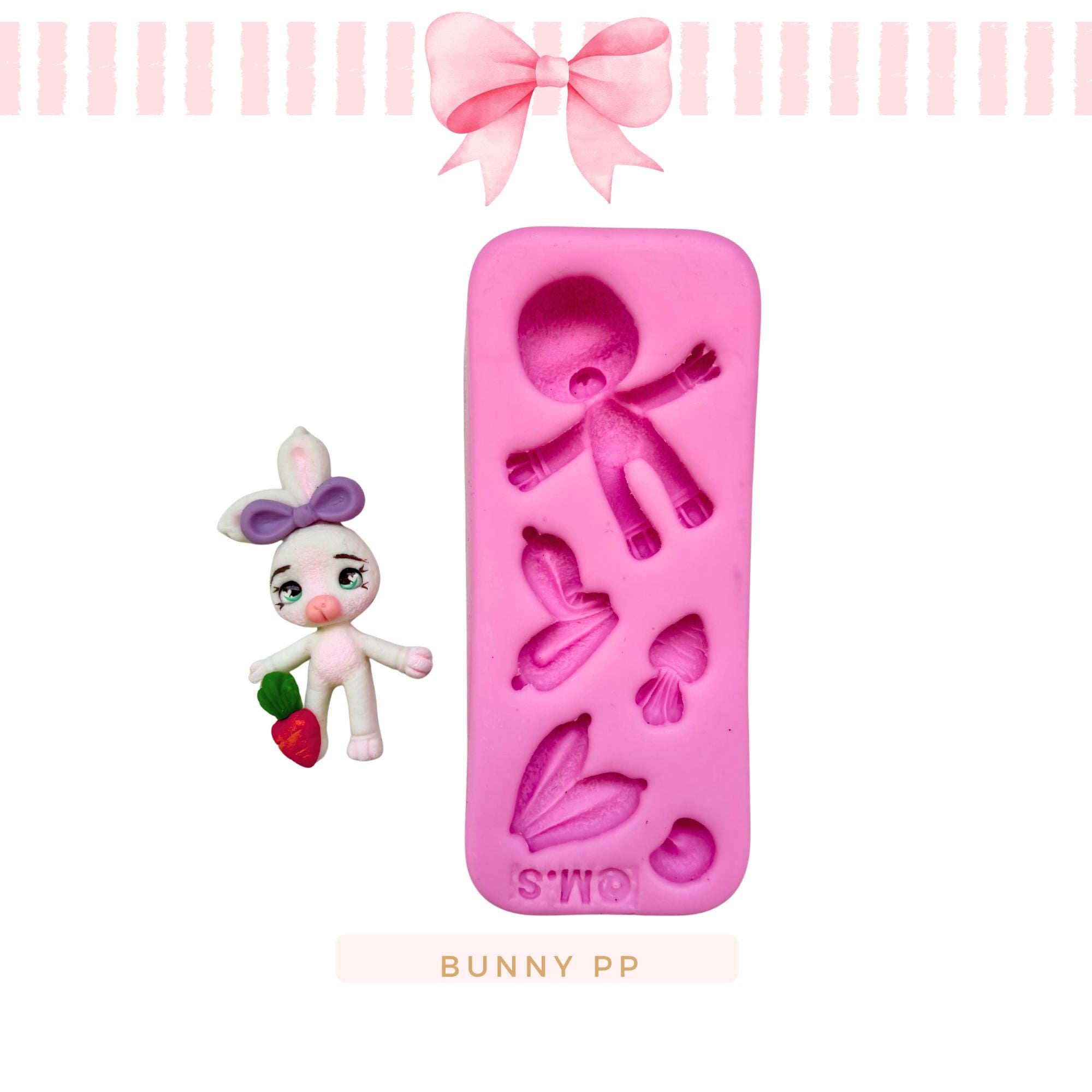 Silicone mold for clay dolls, Bunny PP - Arts and Crafts