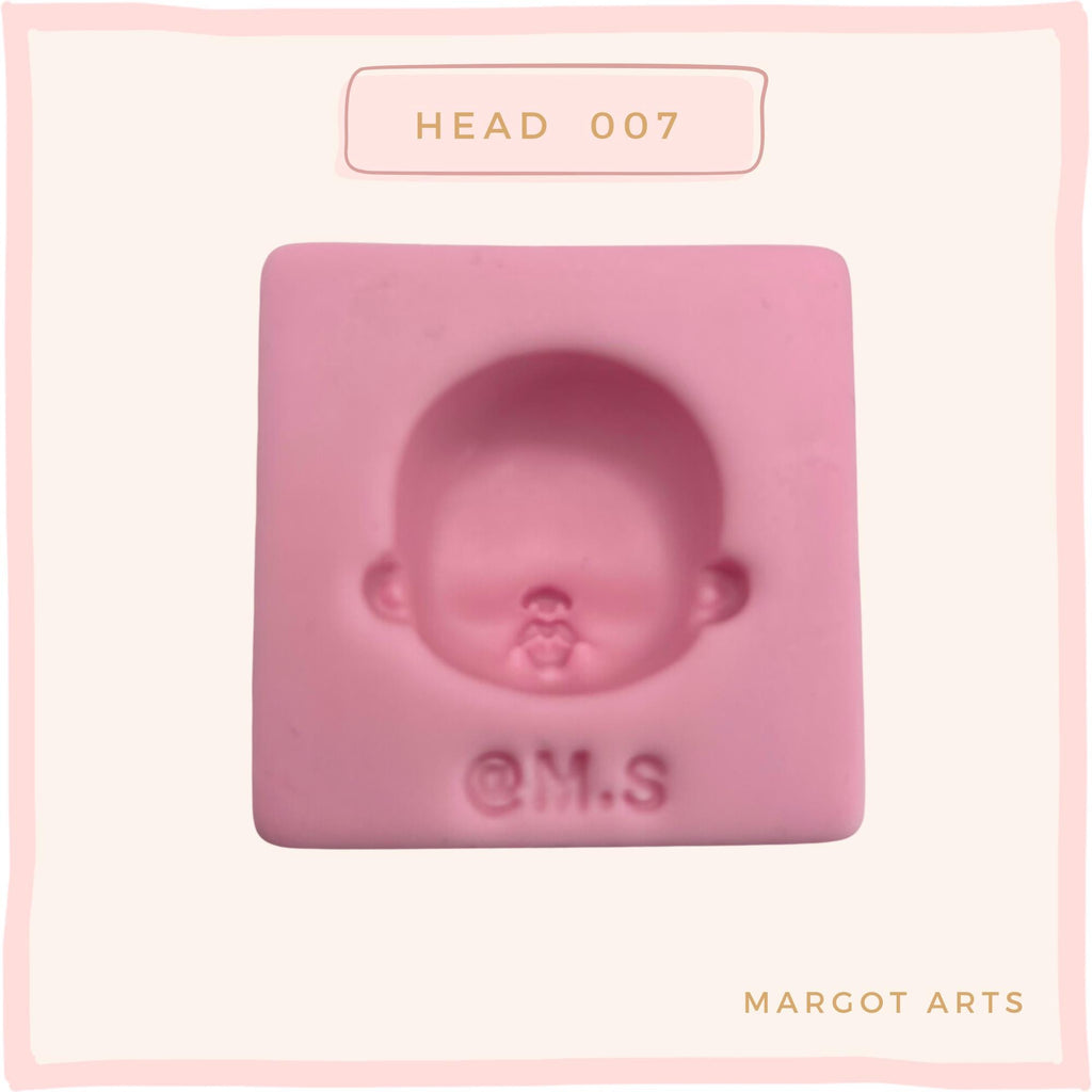 Silicone mold for clay dolls, Head  007 - Arts and Crafts