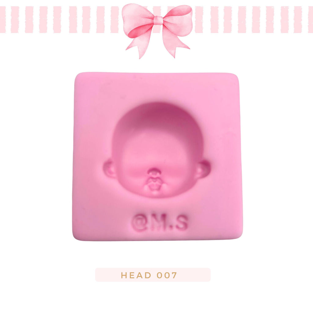 Silicone mold for clay dolls, Head  007 - Arts and Crafts