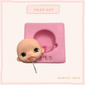 Silicone mold for clay dolls, Head  007 - Arts and Crafts
