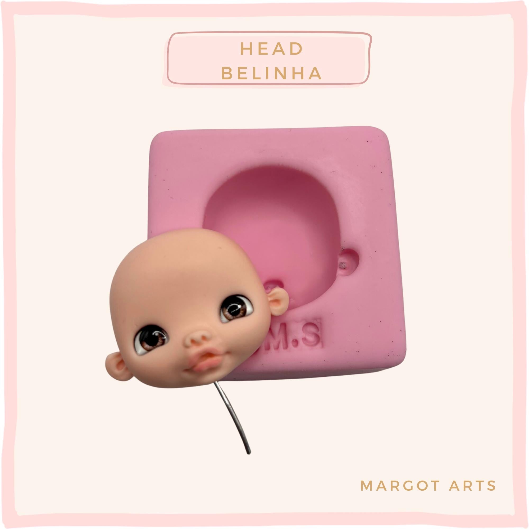 Silicone mold for clay dolls, Head  Belinha - Arts and Crafts
