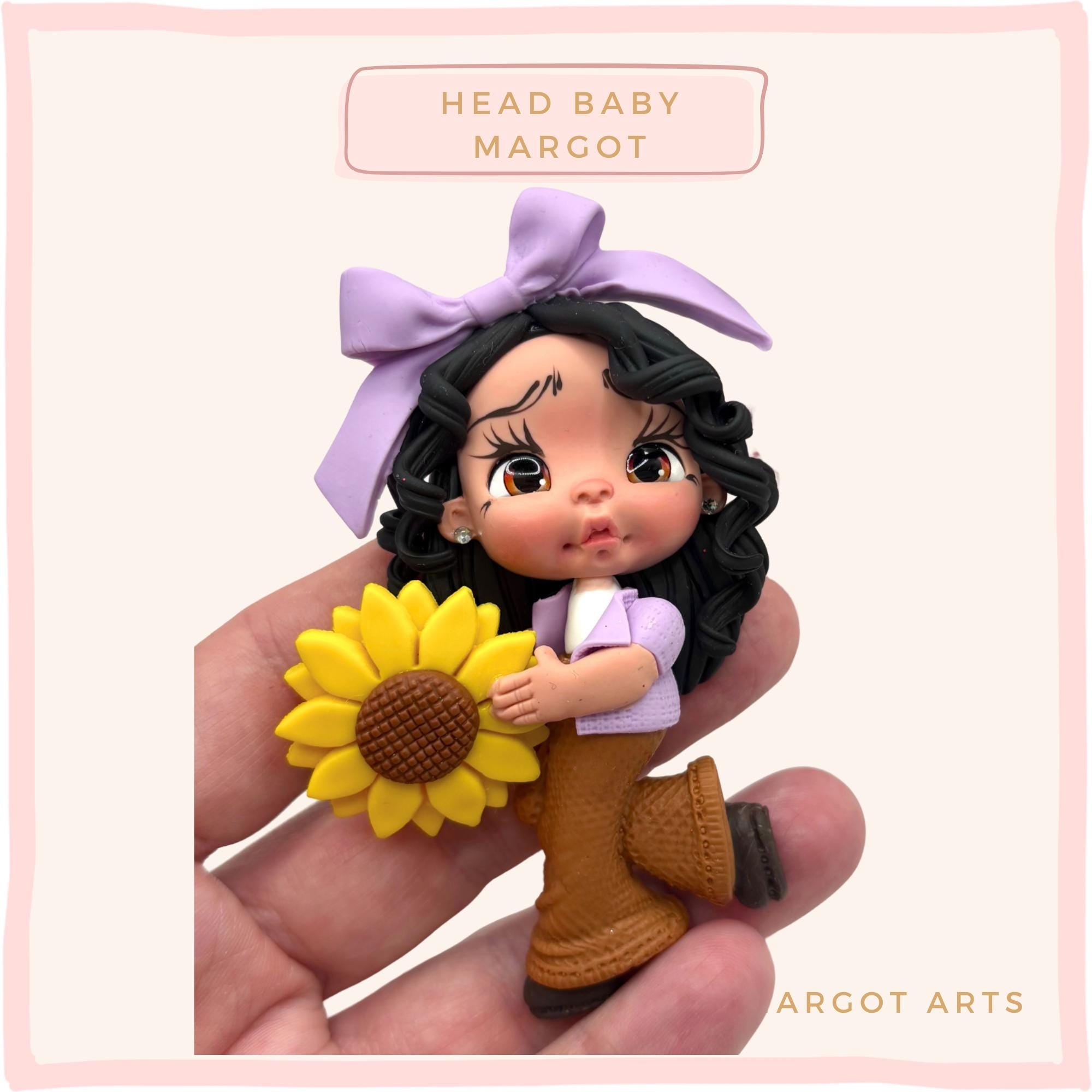 Silicone mold for clay dolls, Head Baby Margot - Arts and Crafts