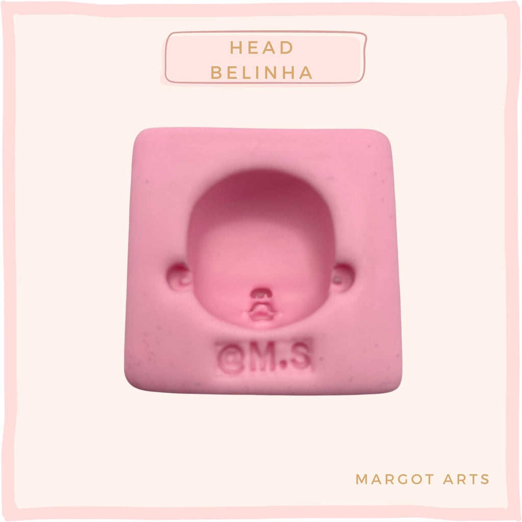 Silicone mold for clay dolls, Head  Belinha - Arts and Crafts
