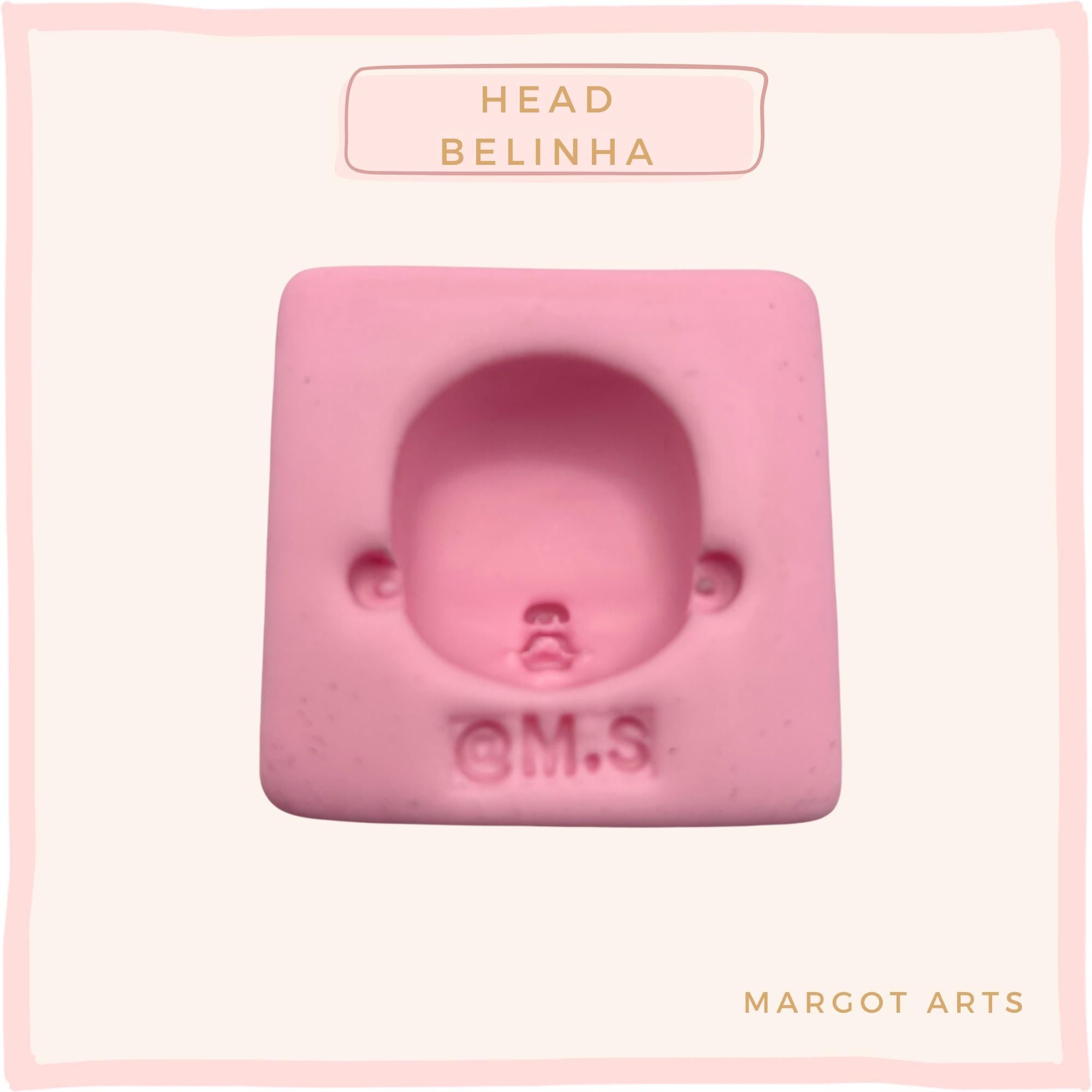 Silicone mold for clay dolls, Head  Belinha - Arts and Crafts