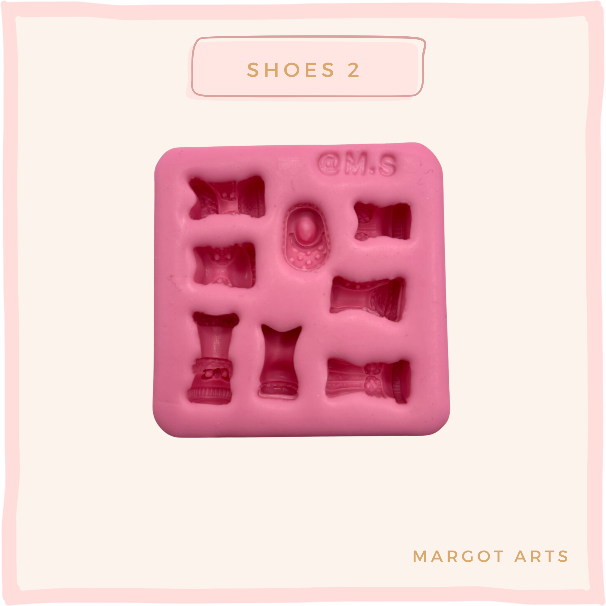 Silicone mold for clay dolls, Shoes 2 - Arts and Crafts