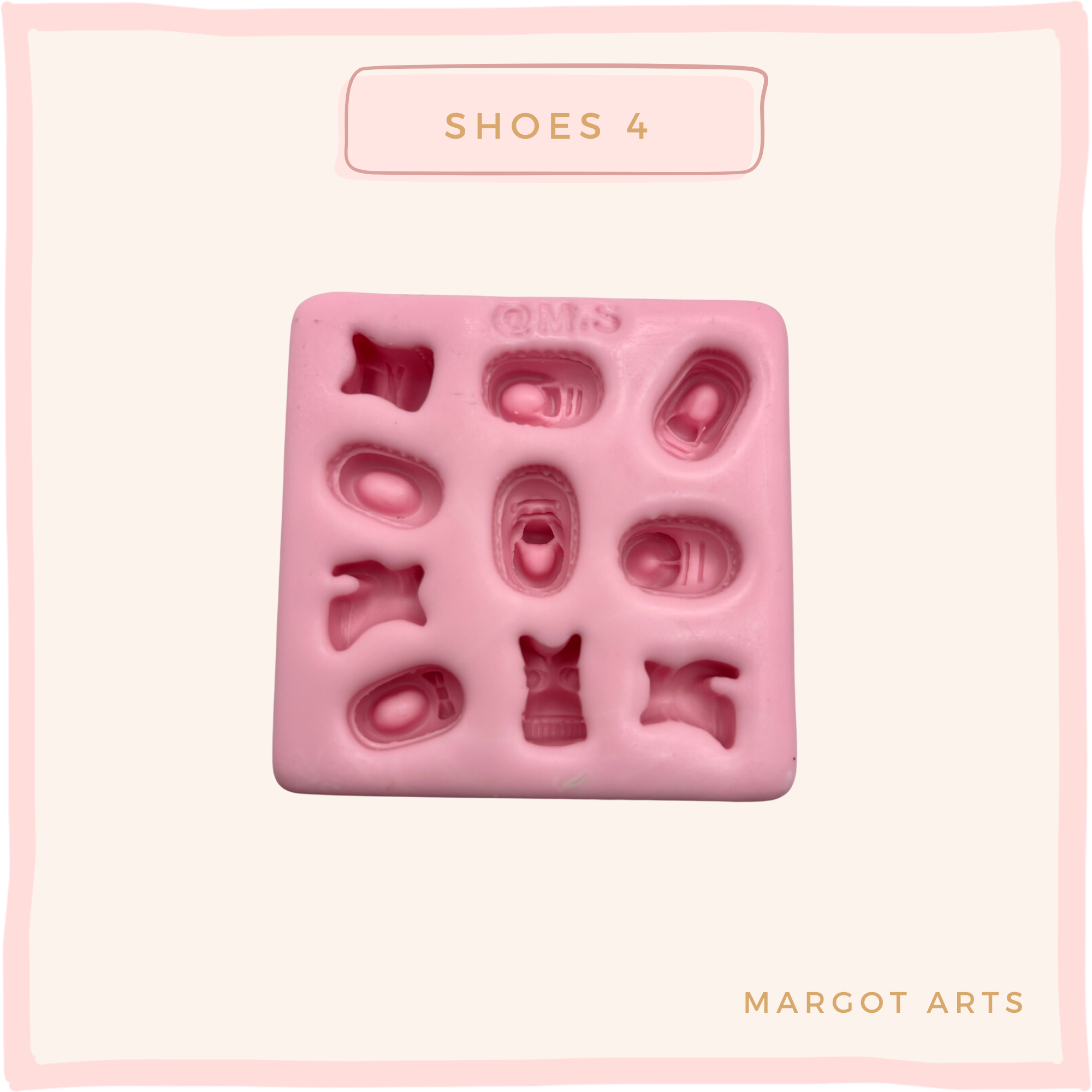 Silicone mold for clay dolls, Shoes 4 - Arts and Crafts